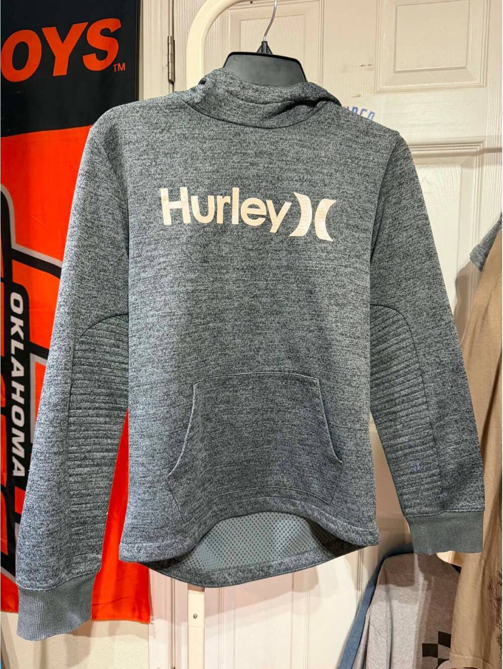 Youth Hurley XL Gray Pullover Hoodie with Front Pocket and Hood